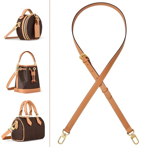 Image of Vachetta Genuine Leather Adjustable Genuine Leather Crossbody Straps Replacement (Honey Pink)