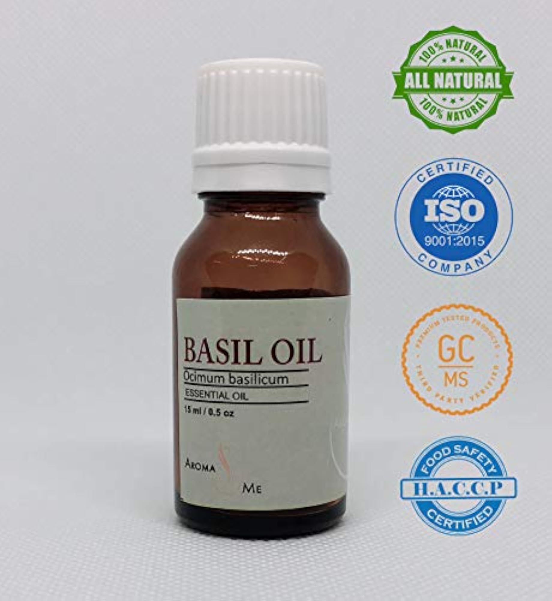100% Pure and Natural Basil Oil, 15 ml