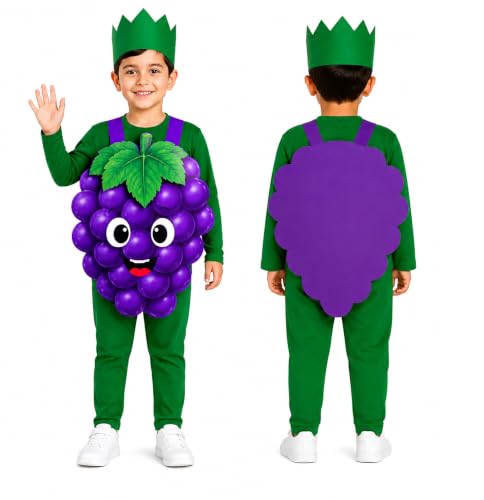 Image of Raj Costume Kids Fruit & Vegetable Fancy Dress Costume | Soft Felt Fruit and Vegetable Cutout Costume for Boys & Girls | School Annual Function