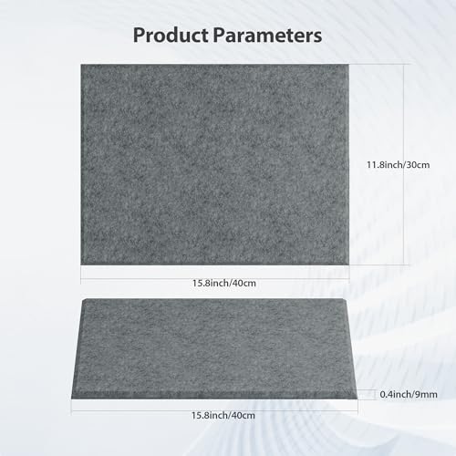 Image of 12 Pack Rectangle Acoustic Panels Self Adhesive Sound Proof Foam | High density sound acoustic panels, 16 x 12 x 0.4in 4:3 acoustic wall panels for home, office, and more(Moonlight Grey)