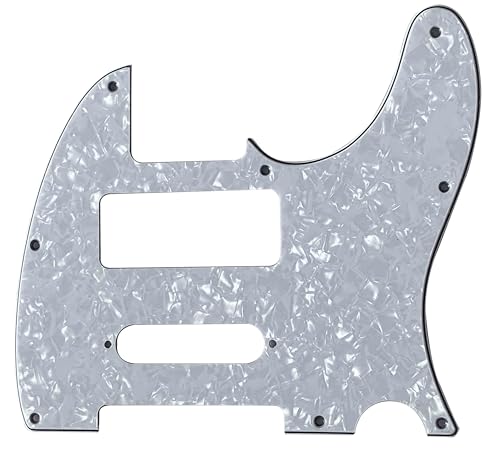 GLM^[sbNK[h Fit For Fender Tele 8 Hole P90 Strat Pickup Style (4 Ply White Pearl)