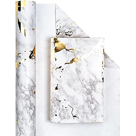 RUSPEPA Rouleau Papier Cadeau Marbre Cover