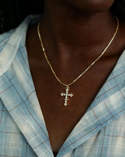 Image of embroidery Cross Necklace Y2K, Cross Necklace for Women, Gothic Fashion Accessory for Men and Women, Pendant for Alternative Style Wear, Daily and Special Occasion