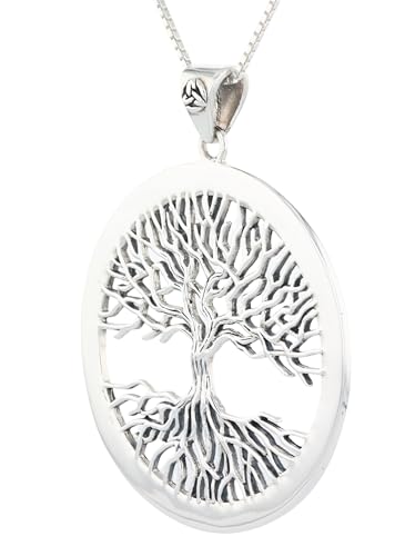 Large Celtic Tree of Life Protection Pendant Necklace 18"3