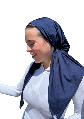 Dri Fit Sport Pretied Head Scarf for Women Tichel Chemo Scarf Turban - By Scarf Bar (Navy)2