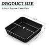 TeamFar Square Cake Pan, 6 Inch Square Brownie Lasagna Pan with Stainless Steel Core & Nonstick Coating, for Baking Roasting Serving Storing Food, Healthy & Oven Safe, Deep Side & Easy Cleanup #1
