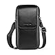 hengwin Multifunktionale Echtleder Doppel Reißverschluss Taschen Männer Vintage Look Umhängetasche Handy Gürtel Tasche Telefon Holster für Reisen, Outdoor Aktivitäten (Schwarz)
