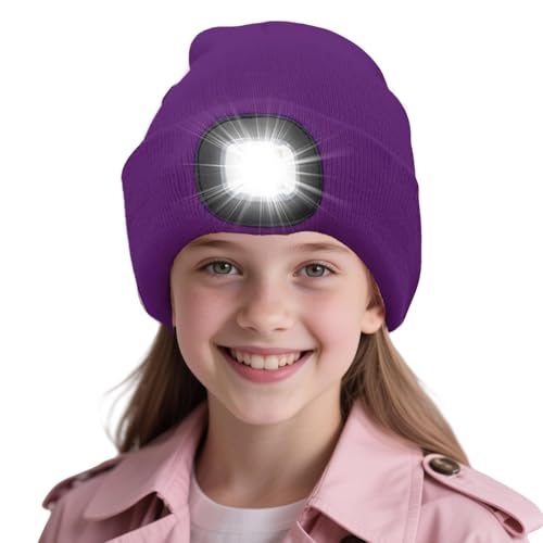 AWSOLAR LED Licht Mütze für Winter Warme