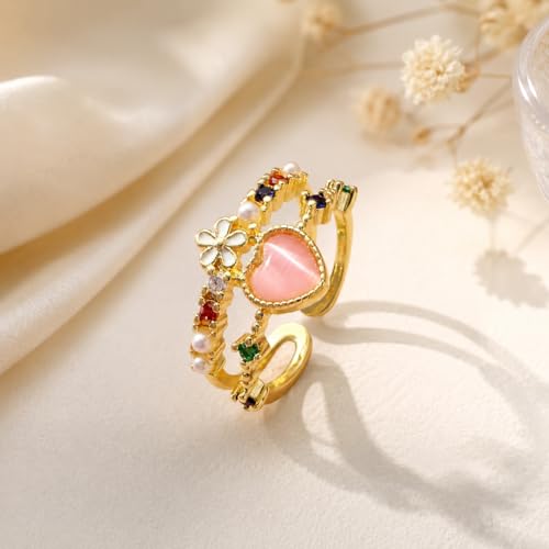 Image of SALTY Anti Tarnish Finger Ring for Women | Adjustable Fancy Jewellery Design | Fashion Accessories for Girls | Minimal Jewelry | Gift for Diwali, Christmas, Marriage, Birthday