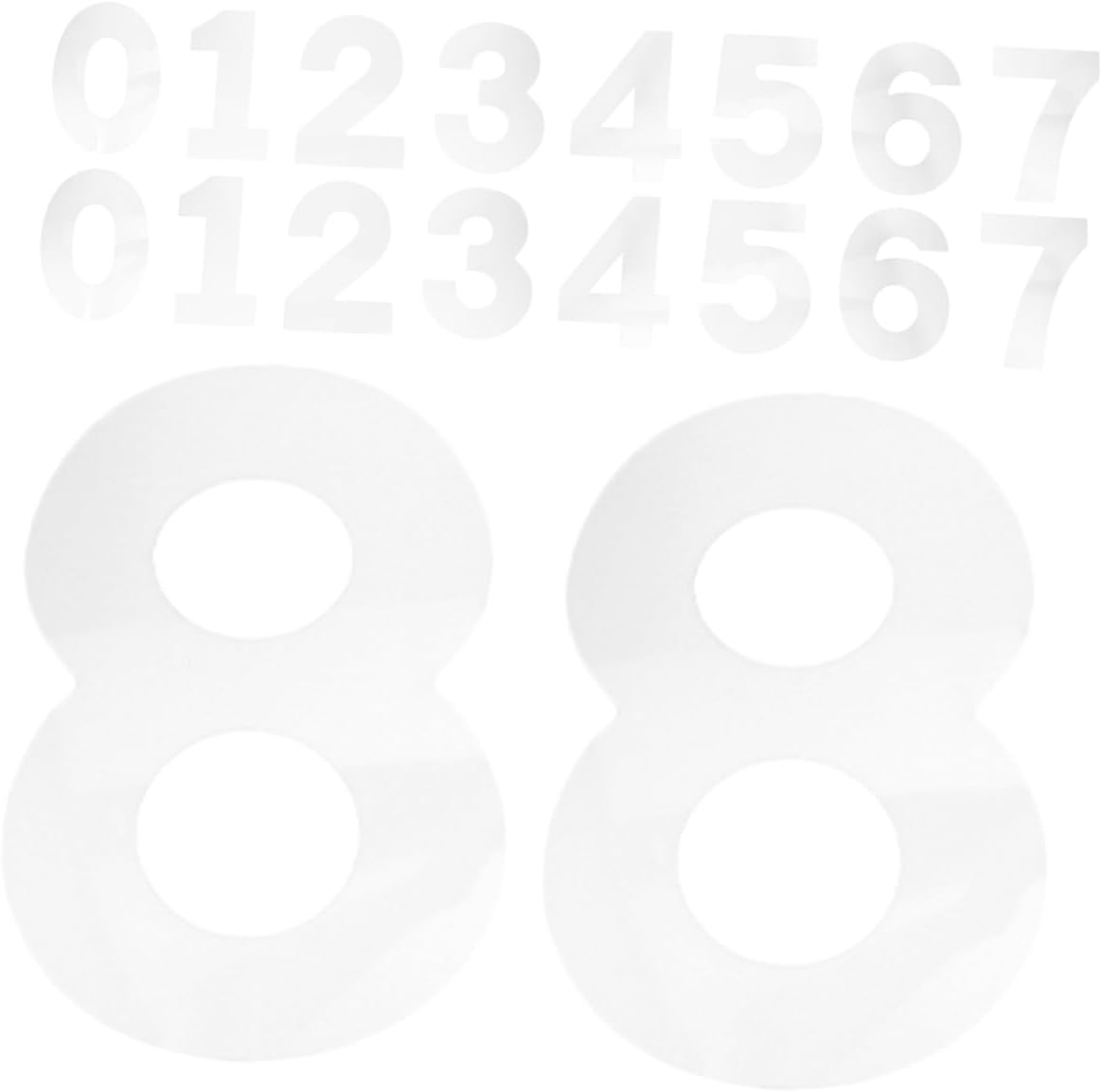 Cake Number Molds and Stencils Set for Baking, Plastic DIY Cake Number Templates 0-8, 10-inch Mousse Mold for Birthday Celebration and Dessert Decorating, 2 Sets