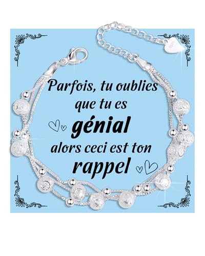 VGWON Bracelet Femme, Bracelet Argent 925 Femme, Conception de Billes Multiples - Cadeau D'Anniversaire, Original, Noël, Nouvelle Année, Sœur, Petite, Amie, Fille, Nièce