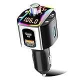 【Bluetooth V5.0 und kristallklarer Sound】✿ SONRU 2020 neueste Bluetooth FM transmitter verwendet Bluetooth 5.0 Chipsatz und Bluetooth Stereo Musik DSP Technologie, schnellere Verbindung und stabileres Signal, reduziert Hintergrundgeräusche und verbessert die Klangqualität.