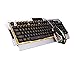Emarth Mechanical Feel Gaming Keyboard, 7 Colors LED Backlit Keyboard with 104-Key, USB Wired Keyboard with Anti-ghosting Keys for Laptop Computer - Black