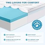 Surmatelas en mousse à mémoire de forme à double couche de 4 pouces taille reine MASVIS, 2 pouces de mousse à mémoire de gel et 2 pouces de surmatelas en peluche pour soulager le mal de dos, soutien moyen