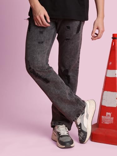Image of BENE KLEED Men MILD Distressed Washed Pure Cotton Jeans