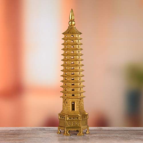 Estatua de Bronce Feng Shui Torre Pagoda Wenchang 11.8 in miniatura 3