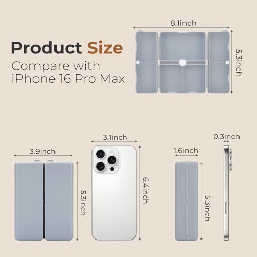 Image of FYY Travel Pill Organizer, 7 Compartments Large Pill Box Medicine Case-Grey