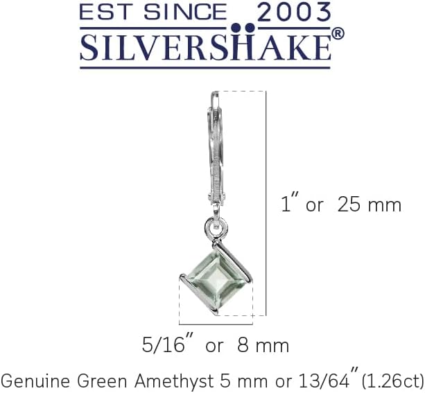 Silvershake 5MM Birthstone Gemstone 925 Sterling Silver Geometric Shape Dangle Leverback Earrings Jewelry