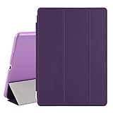 BESDATA Ultra Thin Magnetic Smart Cover [Wake/Sleep Function]& Translucent Back Case for 2014 Apple iPad Air 2 + Screen Protector + Cleaning Cloth + Stylus (Purple)