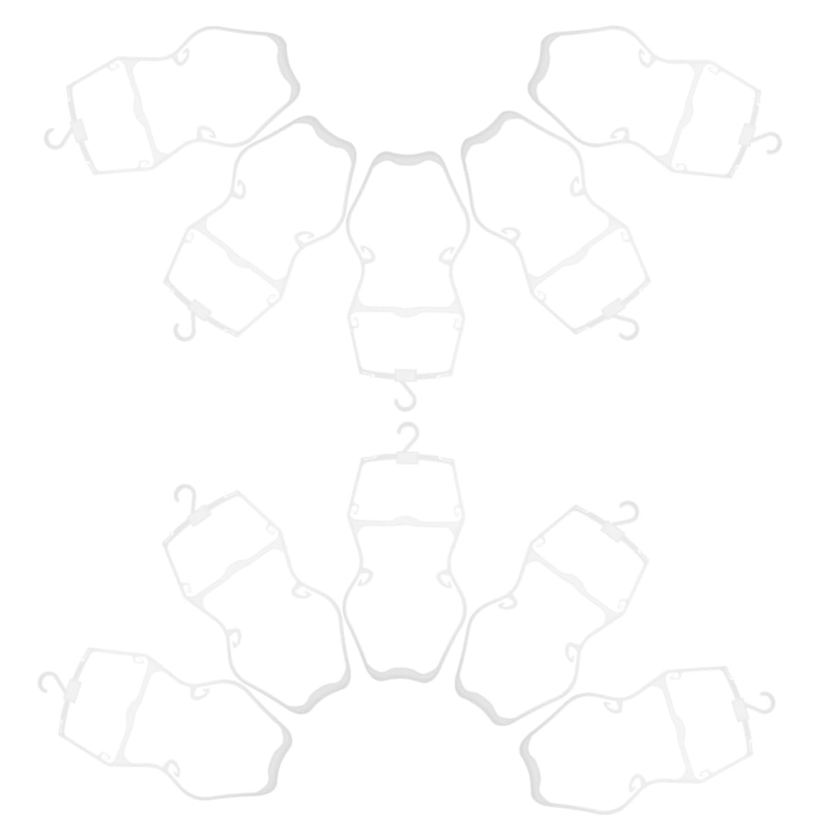 Grucce Bianche Appendini Antiscivolo in Plastica per Bambini Set di 10 Atmosfera Estiva per Abbigliamento Estivo e Swimwear, Perfette per Casa e Negozi