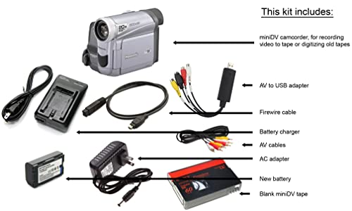 Panasonic Corp Panasonic Minidv Camcorder Bundle W/Usb Adapter For Tape Transfer To Digital #TOP1