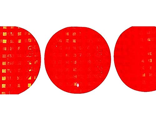 Litemark Dot-Sae Red Dot 3 Inch Round High Reflective Prismatic Lenses With Durable Protective Transparent Layer For Safety And Increased Visibility (Pack Of 4 Reflectors) #TOP6