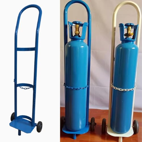 Support bouteille de gaz acier bleu 95 cm rangement CO2 oxygène