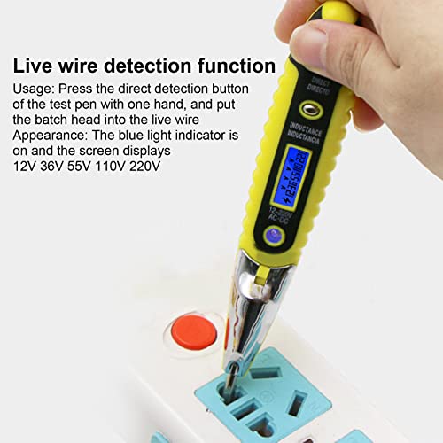 Image of Plplaaoo Digital Voltage Tester Pen with LED Display | Multi-Function AC /DC Voltage Detector for 12V-220V Home Appliance Repair | Non-Contact Electrical Tester Tool for Outlets & Switches