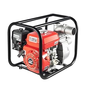 Benzin Schmutzwasserpumpe 3 Zoll 7.5 PS, 4-Takt Motorpumpe selbstansaugend mit 7.5m Saugschlauch, 212cc Wasserpumpe für Garten Bewässerung & Baustelle Entwässerung