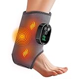 DESYIAO Ankle Massager,3-in-1 Wearable Hot & Vibration Massager for Feet, Ankles, and Arms | Reusable Heating Pad Brace for Home Recovery (Gray)