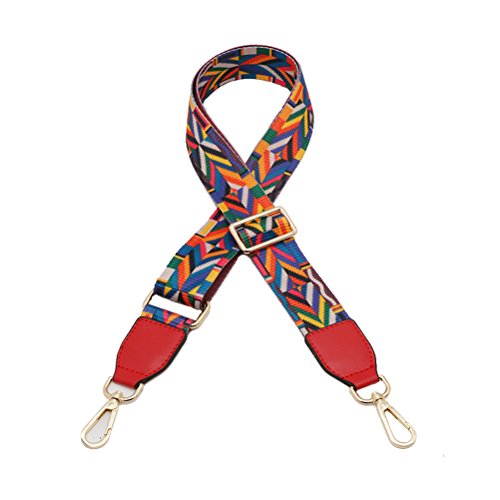 Umily Damen Taschengurt Bunter Schultergurt Tragegurt 85 cm -135 cm einzigartiges und stilvolles Zubehör für alle Schultertaschen, Tragetaschen und Handtaschen-Red Cover