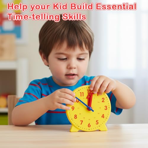 Image of PATPAT Flash Cards for Kids Visual Learning Clock Chart, Autism Learning Resources Time Activity Set Develop Study Time Skills, Montessori Learning Kids Toys for 2-5 Years boy at Home, School