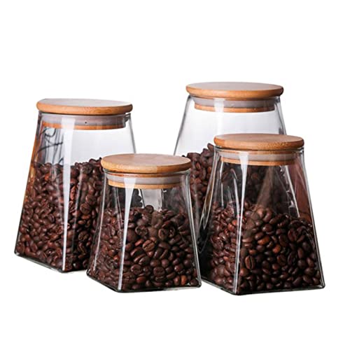 DONFAMDS Vaso Di Vetro Con Coperchio Per Conservazione Contenitore Di Stoccaggio Da Elegante e Portatile Per Cereali Noci e Snack