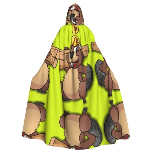 OTTKGGA Cape de travail castor à capuche pour déguisement de magicien, faucheuse et vampire, Halloween, cosplay pour adulte