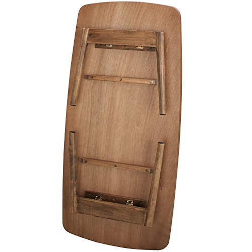 Azumaya Tac-229Wal Folding Legs Coffee Center Table, W41.3 X D20.5 X H13.8 Inches, Natural Walnut And Rubber Wood Material, Home And Living, Walnut Wood Color #TOP2