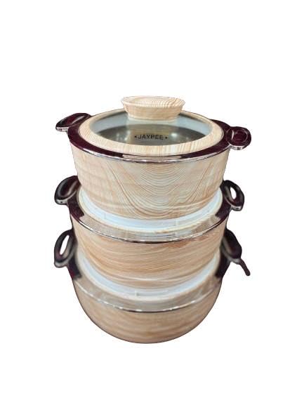 SMART SHOPPING MART Orbit 3pc Casserole Set 1000,1500,2000ml