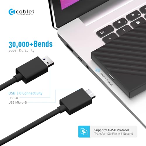 Image of Cablet 2.5 Inch SATA USB 3.0 HDD /SSD 5Gbps Speed Portable External Enclosure for 7mm and 9.5mm, Tool-Free Design, Supports UASP Max 6TB (HD2599-U3 (USB 3.0))