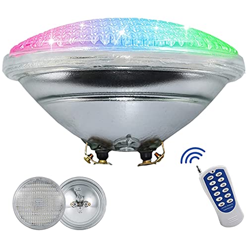 Lampes de piscine LED AC 12 V 45 W PAR56 Ampoule de rechange pour piscine - Changement de couleur RVB - Étanchéité IP68 - Avec télécommande