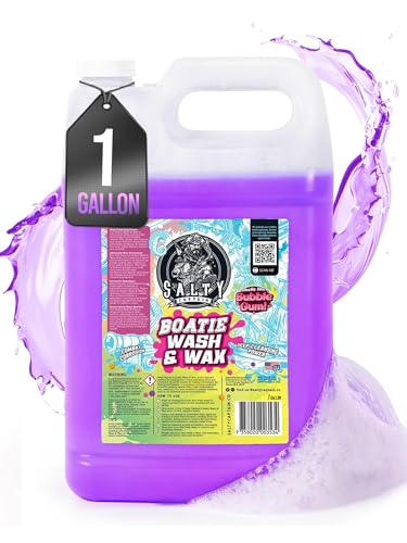 Salty Captain Boatie Wash N Wax - (Bubble Gum Scent) Foaming Car & Boat Wash and Wax Concentrate Cleans Away Salt Marine Residue Dirt | pH Balanced