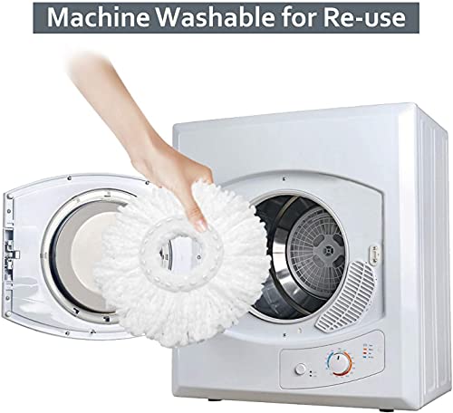 Image of 6 Pack Mop Heads Replacements Washable Microfiber Spin Mop Refill Cleaning Supplies for Home, Office, Industrial and Commercial Use,Compatible with Hurricane,Mopnado Spin Mop