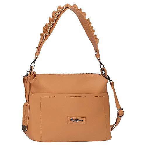 Pepe Jeans Aina Bolso Beige 27x17x12 cms Piel...
