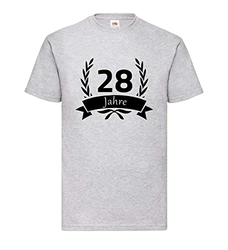 T-shirt homme couronne de laurier 28 ans gris XXXL en coton confortable