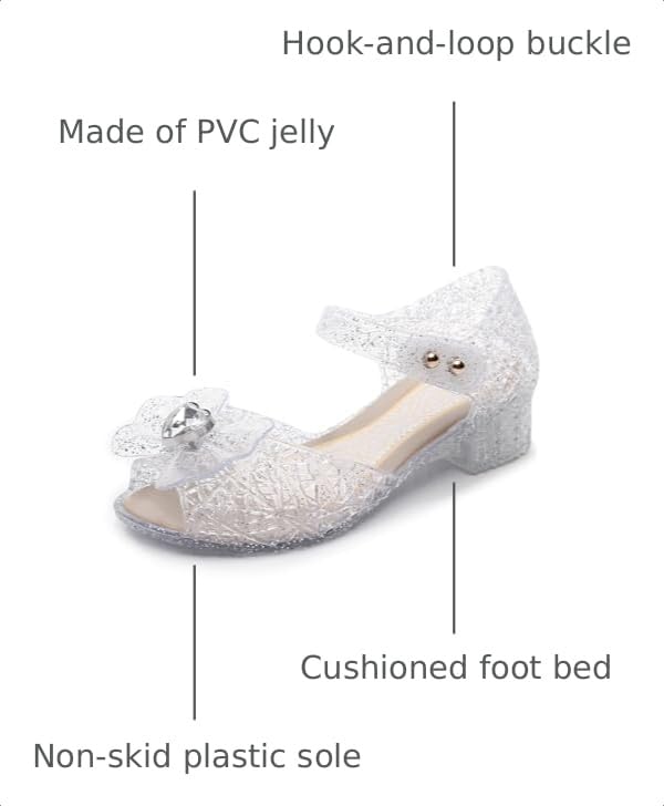 Image of Girls Jelly Sandals Princess Mary Jane Dress Up Shoes for Cosplay Party Birthday Toddler Little Girls