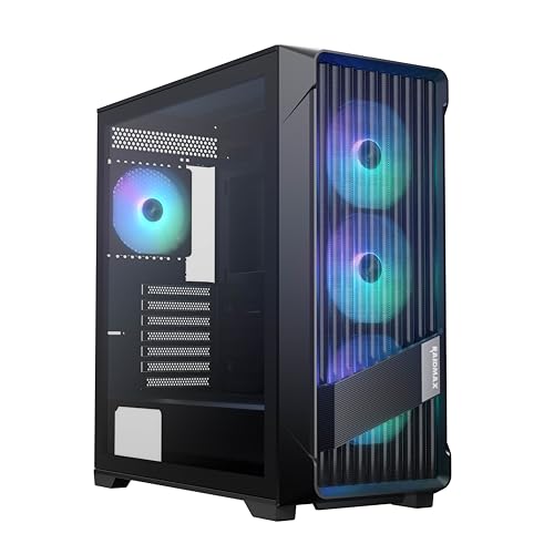 Raidmax X603 ATX Caja de PC de escritorio para juegos Caja de PC de torre media preinstalada x 4 ventiladores RGB ARGB direccionables ATX USB 3.0 carcasa de PC de vidrio templado (negro (Lite))