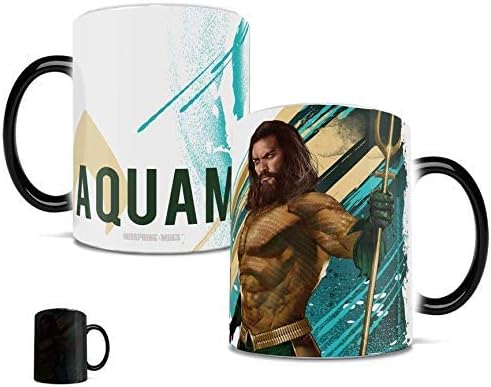 Morphing Mugs DC Comics - Aquaman - Arthur Curry and Trident - One 11 oz Color Changing Heat Sensitive Ceramic Mug – Image Revealed When HOT Liquid Is Added!