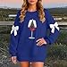 Women Santa Print Graphic Long Sleeve Pullover Christmas Casual Loose Blouse Tops 2025 Winter Crewneck Sweatshirt