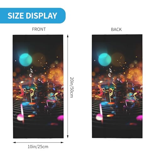 Neck Gaiter Face Mask UV Protector Scarf Breathable Windproof Face Cover Colorful Music Notes Balaclava Summer Cooling Gator Cover Seamless Bandana Head Wrap for Men Women3