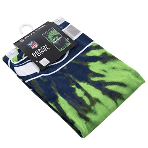 Image of Northwest NFL Seattle Seahawks Unisex-Adult Beach Towel, 30 inch x 60 inch, Psychedelic