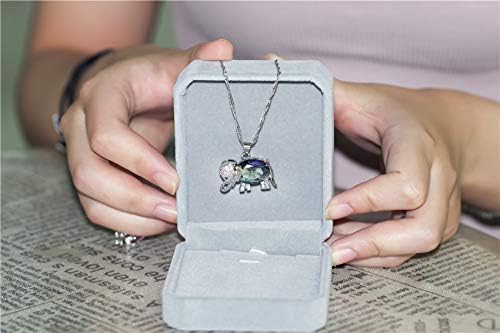 Miniatura 3 de Uloveido Collar colgante de elefante de la suerte de topacio místico arco iris regalos día N1154