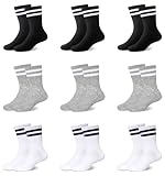 ORPAPA Socken Kinder Sportsocken Tennissocken Kinder Jungen Mädchen Elastische Baumwolle Kindersocken 9 Paar Farbig